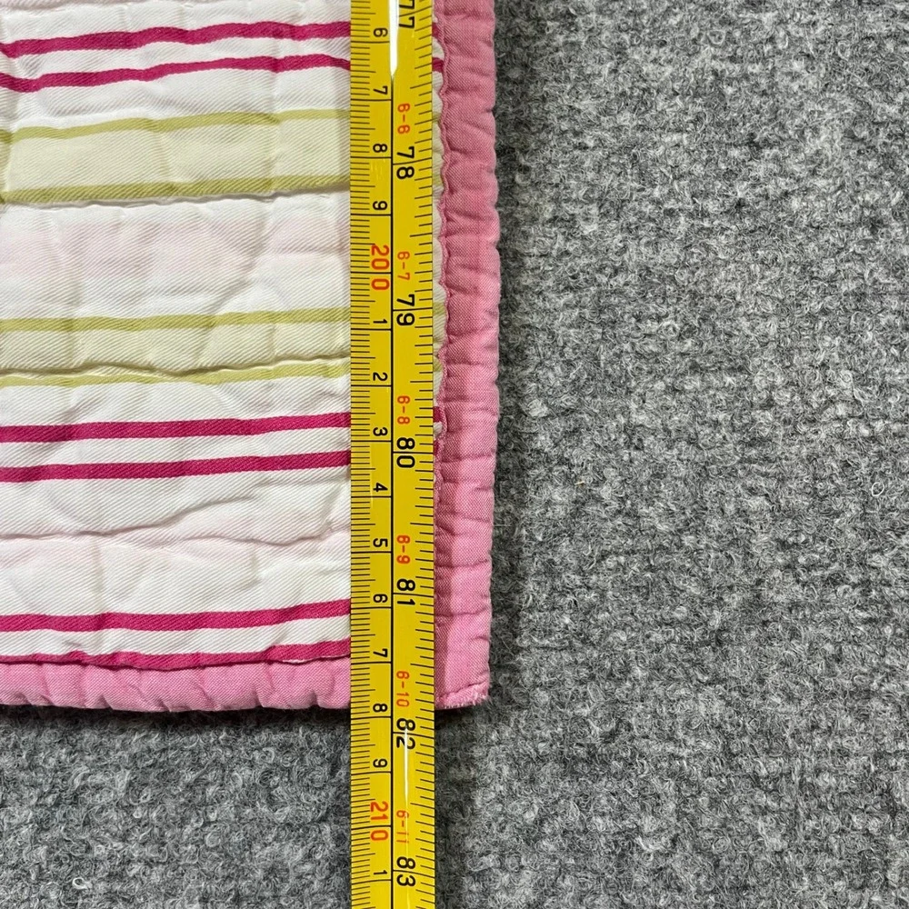 Pottery Barn Kids Quilt Twin Multi Color Striped Patchwork Cotton Cottagecore